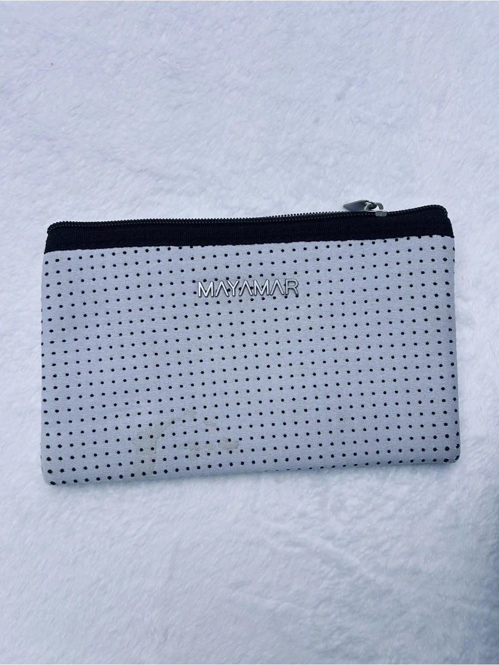 MAYAMAR Tote Bag Set Womens Light Gray Silver Perforated Rope Handles Hang Tag